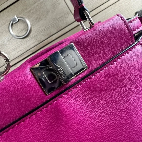Fendi micro peekaboo fuchsia bag - Picture 10 of 14